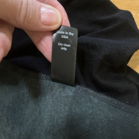 Women Michael Stars Moto Jacket Sweater Black Leather Mix Size M Goth Modern - Picture 11 of 11